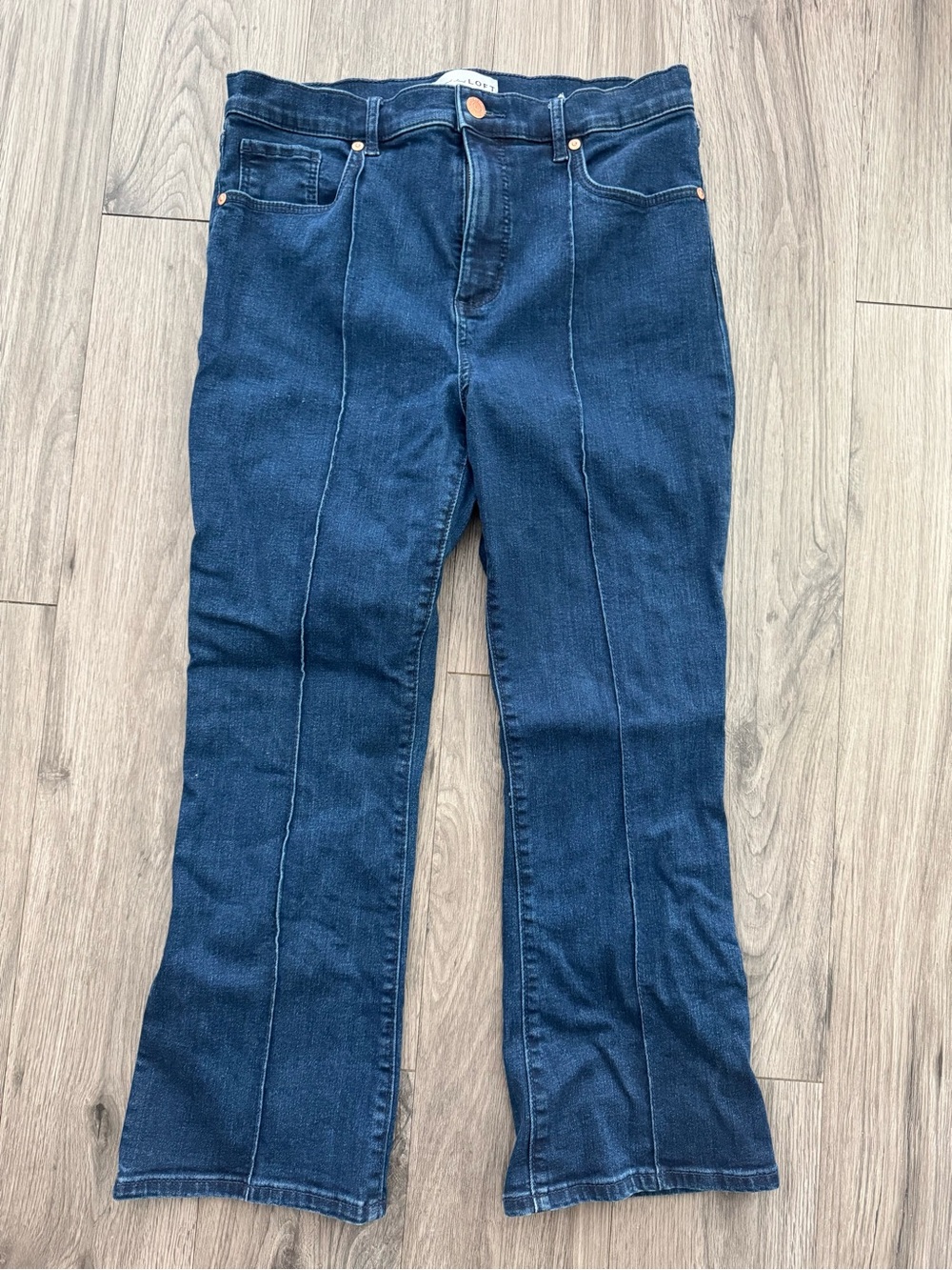 Loft Kick Crop Dark Wash Jeans